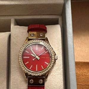 Anne Klein Ruby Red and Gold Women's Watch